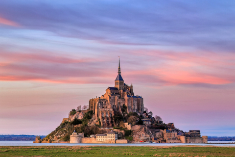 Sonnenuntergang am Mont Saint Michel