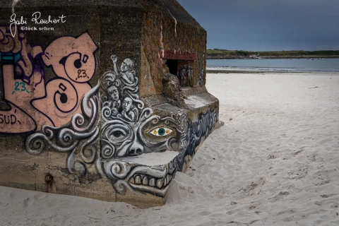 Auge des Pierre Chanteau am Bunker in Ploudalmeazeau