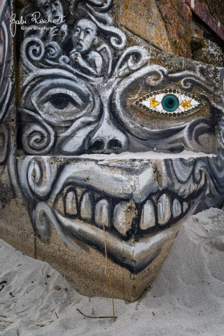 Auge des Pierre Chanteau am Bunker in Ploudalmeazeau