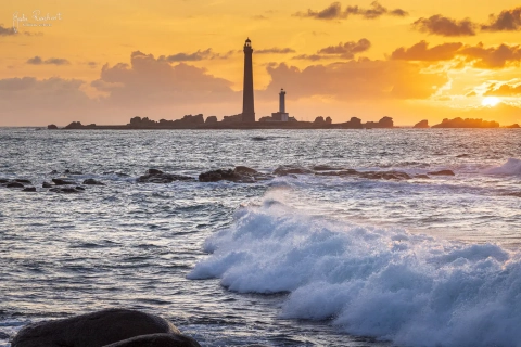 Leuchtturm Ile Viege Sonnenuntergang